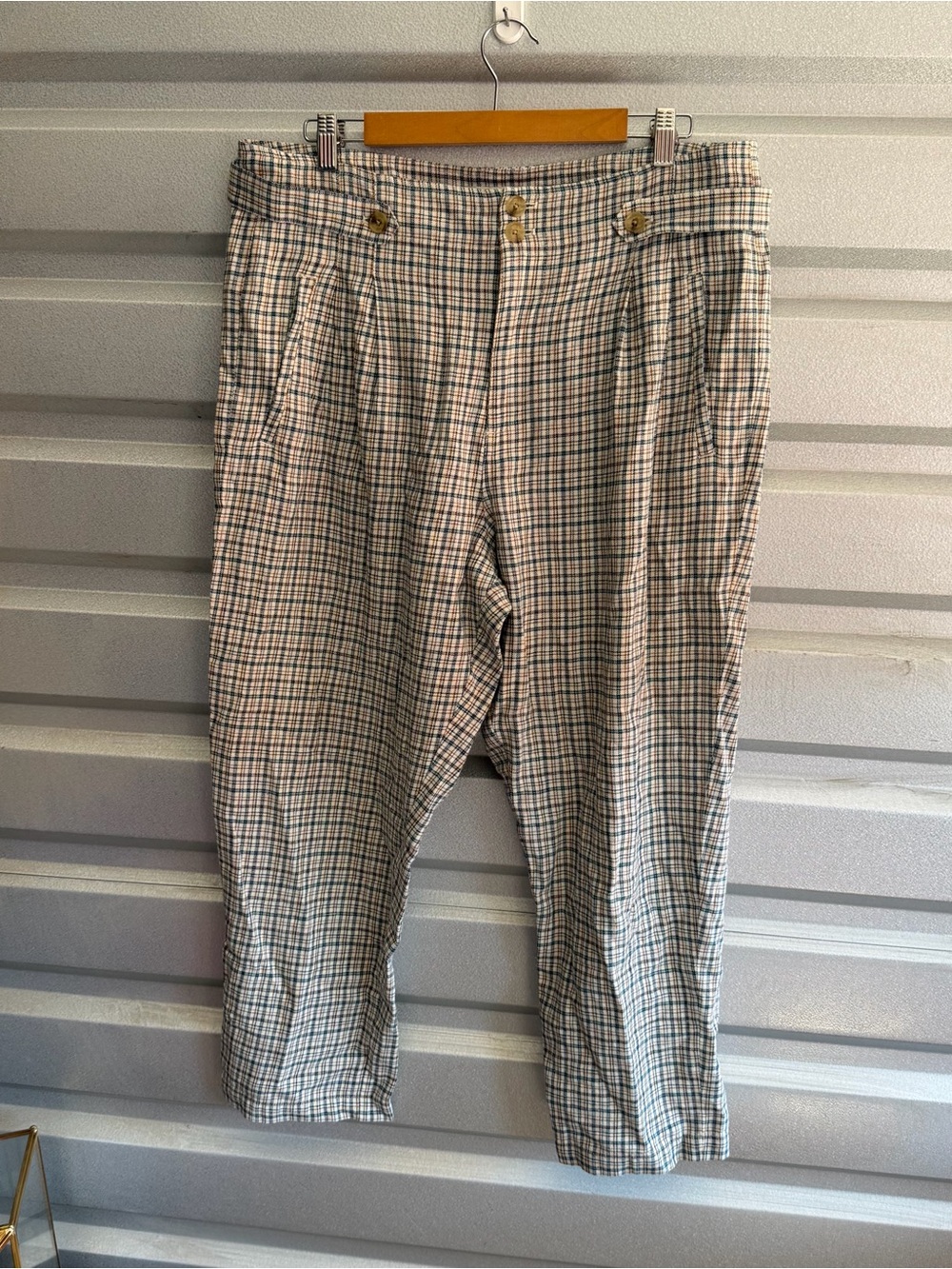 Sundance plaid cropped slim trousers